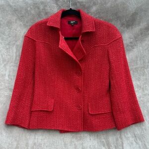 Philippe Adec Red Wool Jacket Blazer – Size 4